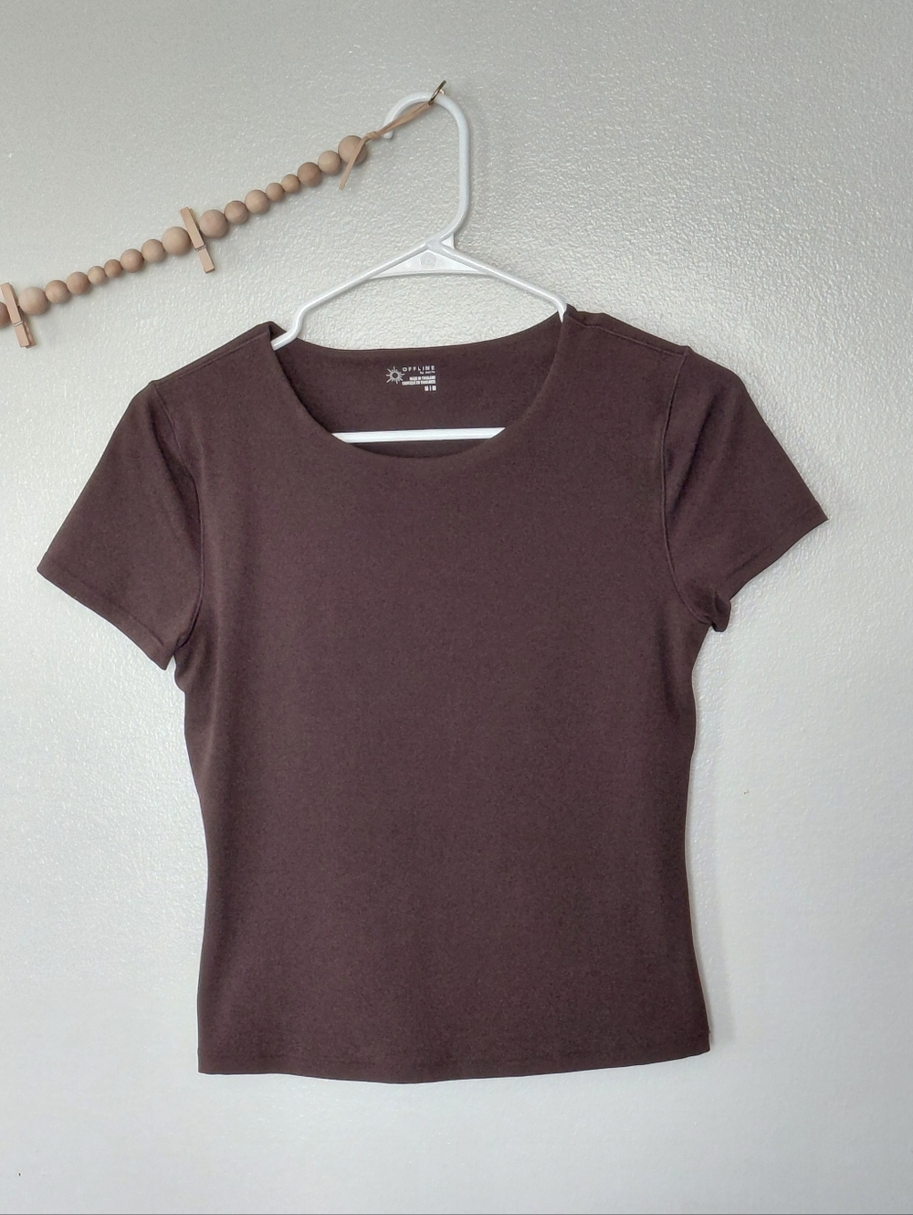 Offline Aerie Chocolate Brown Smoothing Short Sleeve T-Shirt Athleisure Size M
